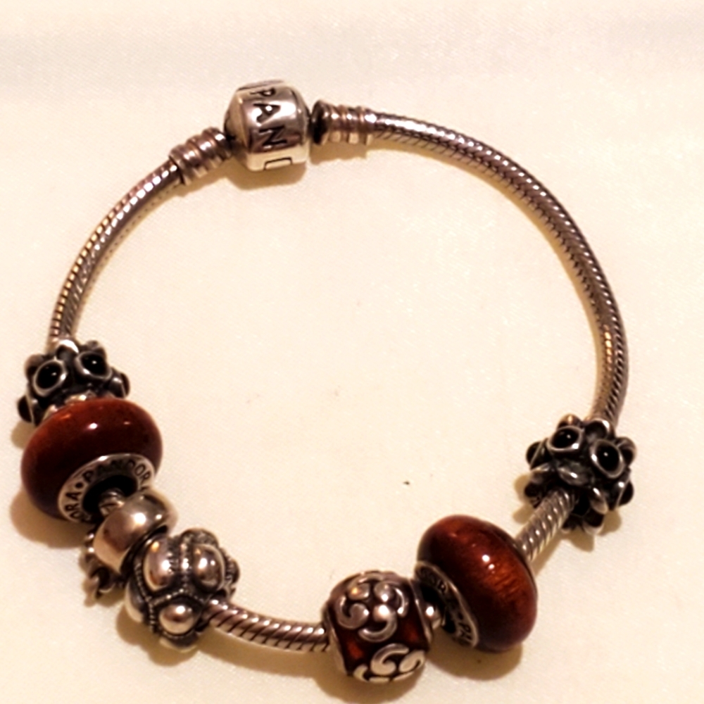PANDORA BRACELET WITH CHARMS